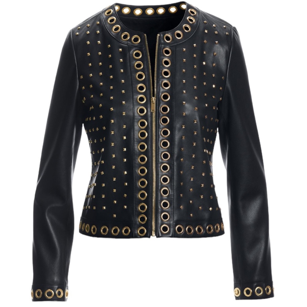 NWT Boston Proper Grommet + Studs Faux Leather Jacket Sz M (8/10) NEW IN PACKAGE - Picture 9 of 11